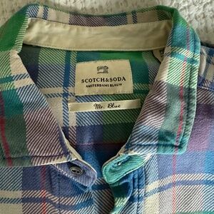 Scotch & Soda Mr. Blue Flannel Button Down Shirt